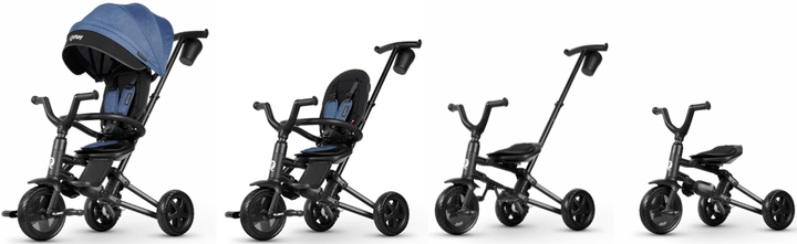 Триколісний велосипед Qplay Nova Niello 6в1 з капюшоном Синій (5061047480434) - зображення 4