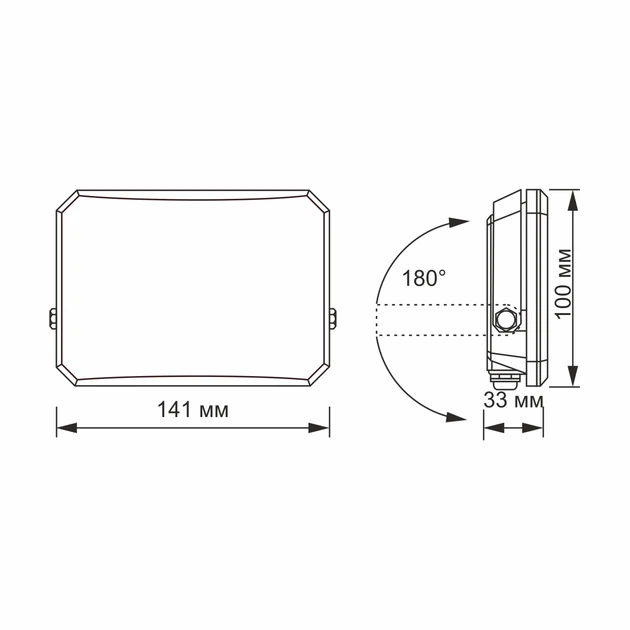 LED прожектор VIDEX F3 30W 5000K 220V Black (VLE-F3-0305B) 27714 - зображення 5