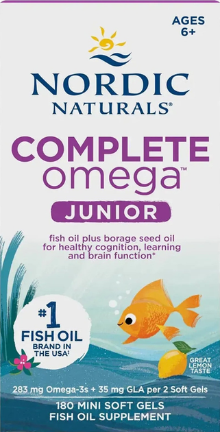 Дієтична добавка Nordic Naturals Complete Omega Junior Лимонна 180 капсул (768990891106) - зображення 1