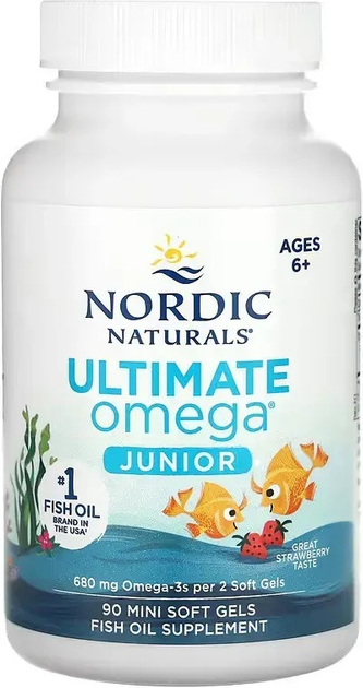 Дієтична добавка Nordic Naturals Ultimate Omega Junior полунична 90 капсул (768990891069) - зображення 3