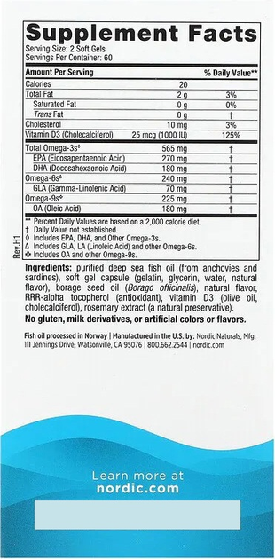 Дієтична добавка Nordic Naturals Complete Omega-D3 Лимонна 120 капсул (768990027789) - зображення 2