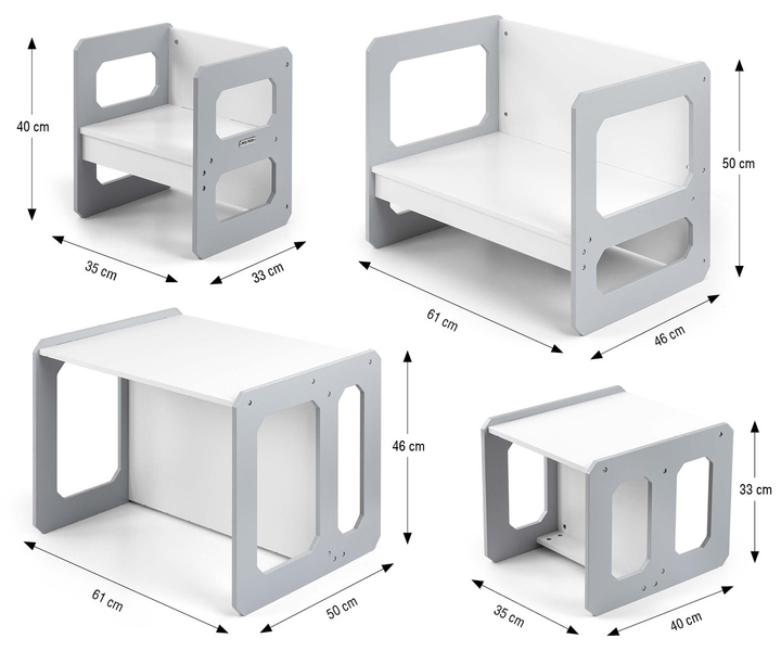 Zestaw mebli Milly Mally Stella 3 w 1 szary (6093) (5901761127287) - obraz 13