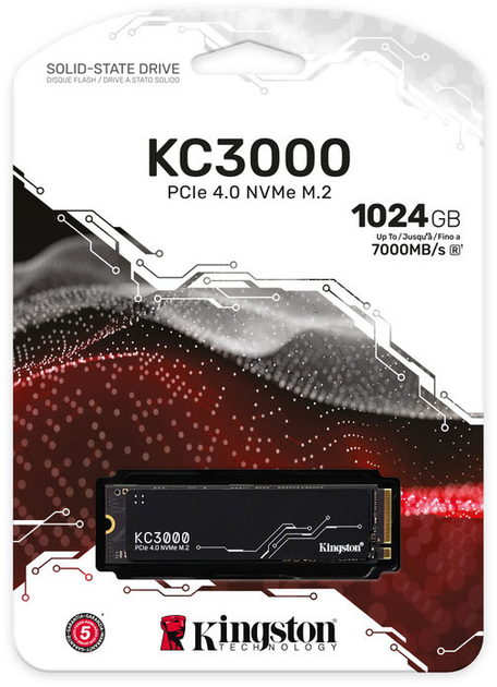 Kingston SSD KC3000 1TB M.2 2280 NVMe PCIe Gen 4.0 x4 3D TLC NAND (SKC3000S/1024G) (955555903034062) - Уцінка - зображення 10