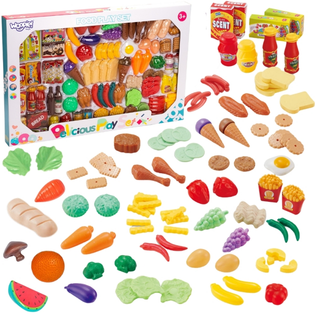 Набір для кухні Woopie Delicious Play Set Магазин Овочі Фрукти 120 елементів (5906280653620) - зображення 1