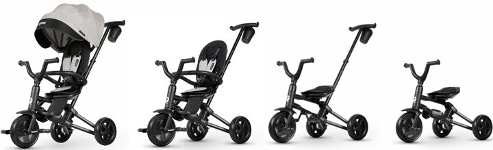 Триколісний велосипед Qplay Nova Niello 6в1 з капюшоном Сірий (5061047480489) - зображення 4