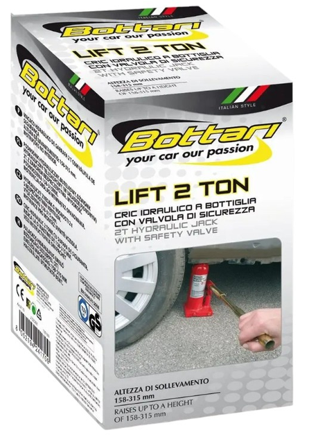 Домкрат Bottari LIFT 2 t Гідравлічний (8052194241709) - зображення 2