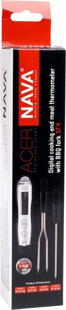 Кухонний термометр Nava Acer електронний з виделкою і щупом 37.4 см (5205746175486) - зображення 3