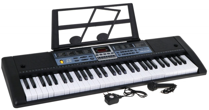 Keyboard 61-klawiszowy dla dzieci 5+ Tryb nauki Taktomierz Mikrofon (ZMU.MQ-6136) (5903864900095) - obraz 1
