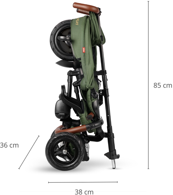 Триколісний велосипед Qplay Rito Deluxe Rubber Olive (5061047481639) - зображення 8