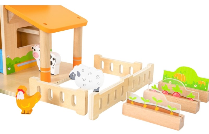 Drewniana farma Viga Dom farmera z ogródkiem i traktorem 21 element (6971608448041) - obraz 6