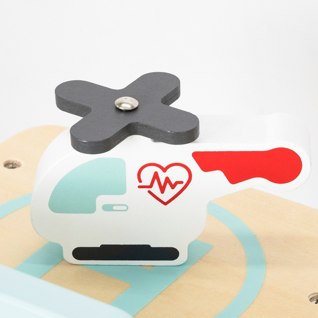 Drewniany szpital Viga Z karetką i windą 15 elementów (6971608448027) - obraz 7