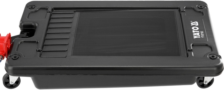 Urządzenie do spuszczania oleju z pompą YATO wanna V= 65 l 111x70x15 cm, na 4 kołach, h = 185 mm (YT-07183) - obraz 3