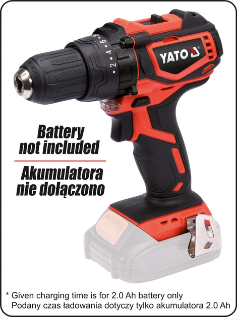 Wiertarko-wkrętarka YATO akumulatorowa udarowa (YT-82795) - obraz 4