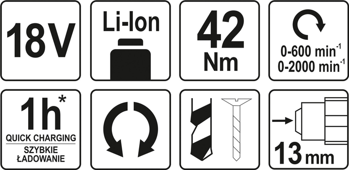 Wiertarko-wkrętarka YATO akumulatorowa udarowa (YT-82795) - obraz 6