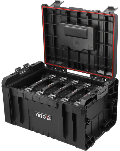Skrzynka YATO z 5 sekcjami na organizery 240x450x320 mm 23V do składanych modułów S12, S1 (YT-09163) - obraz 2