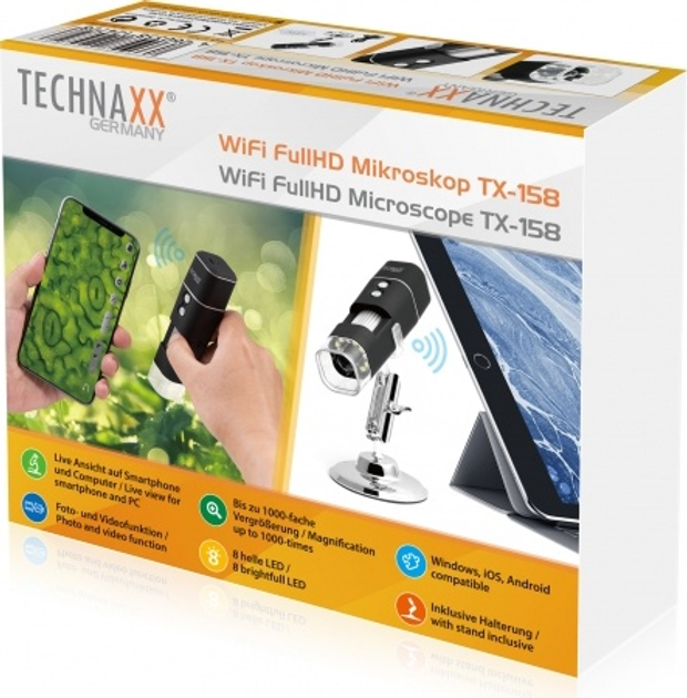 Mikroskop Technaxx TX-158 z modułem WiFi FullHD (4260358124728) - obraz 10