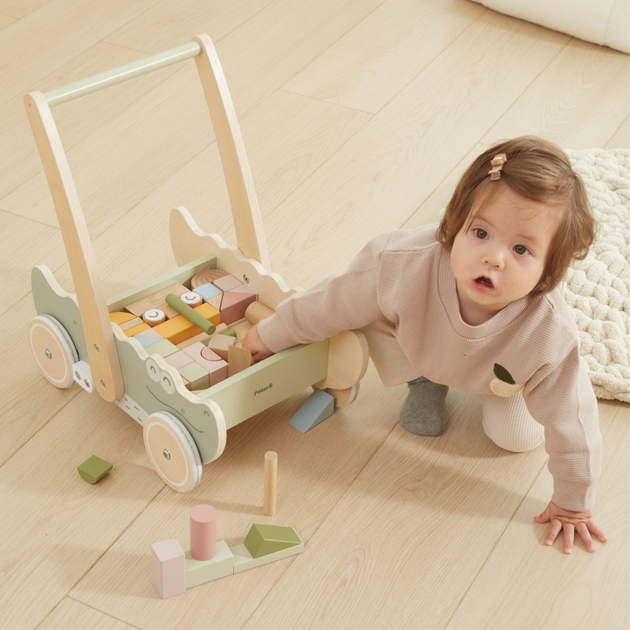 Drewniany wózek Viga Na Klocki Pchacz (6971608442780) - obraz 8