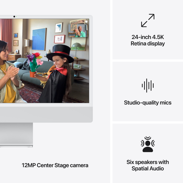 Monoblok Apple iMac 24" M4 4.5K 8-rdzeniowy GPU 256GB Silver (MWUC3ZE/A) - obraz 7