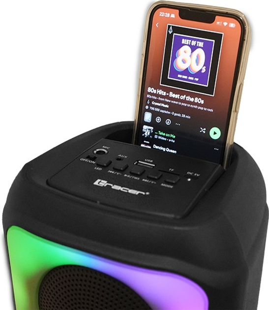 Портативна колонка Tracer Powervox P2 TWS BT 20W RGB Black (TRAGLO47688) - зображення 6