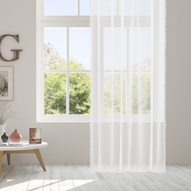 Фіранка Homla Adi з помпонами Біла 140x250 см (5902869985205) - зображення 7