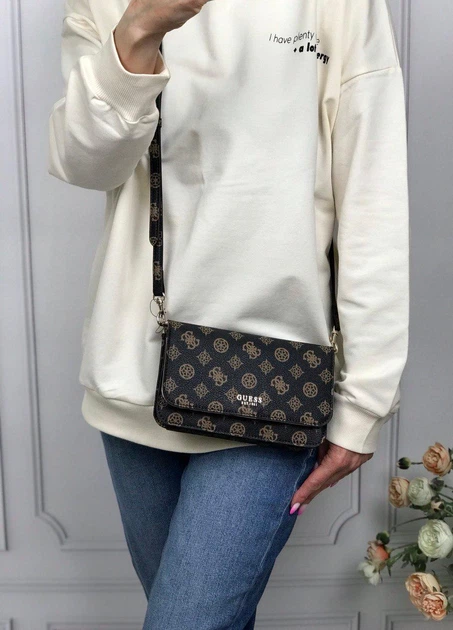 Сумка жіноча Guess Loralee Crossbody Organizer коричнева (PG922679) - зображення 2