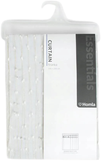 Фіранка Homla B2 Essentials Shangri-La з тасьмою біла 140x250 см (5906496717703) - зображення 2