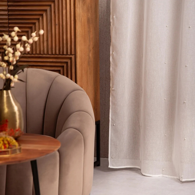 Фіранка Homla B2 Essentials Milan з перлинами біла 140x250 см (5906496717710) - зображення 6