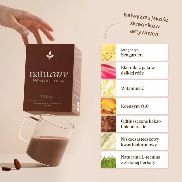 Suplement diety Natu.Care Collagen Premium 5000 mg 30 saszetek Kakao (5905072809610) - obraz 9