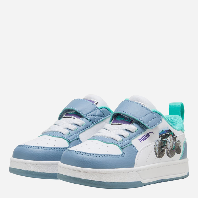 Sneakersy chłopięce na rzepy Puma Caven 2.0 Lo Hot Wheels 2 AC+ Inf C 40340701 25 (8UK) Białe (4069156711563) - obraz 2