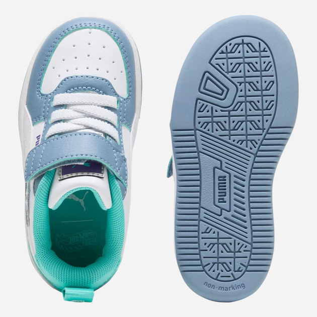 Sneakersy chłopięce na rzepy Puma Caven 2.0 Lo Hot Wheels 2 AC+ Inf C 40340701 27 (9UK) Białe (4069156711570) - obraz 5