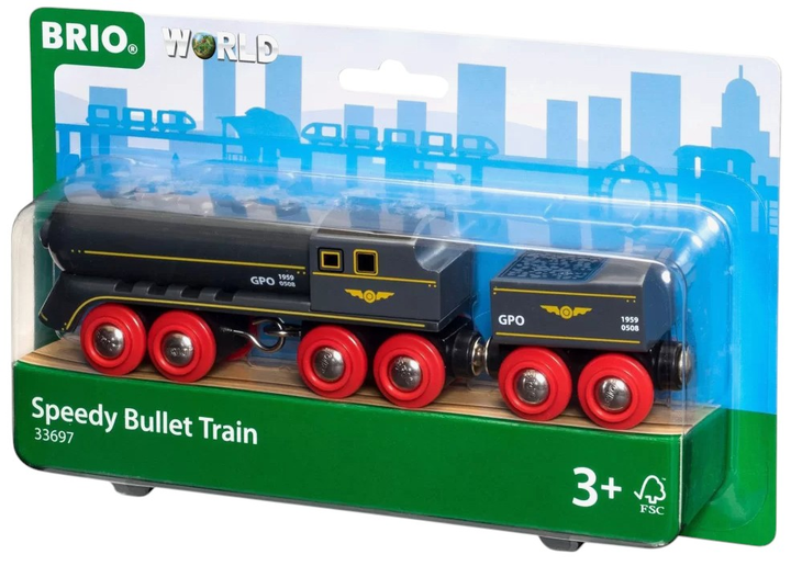 Потяг залізниці Brio 33697 Speedy bullet (7312350336979) - зображення 1
