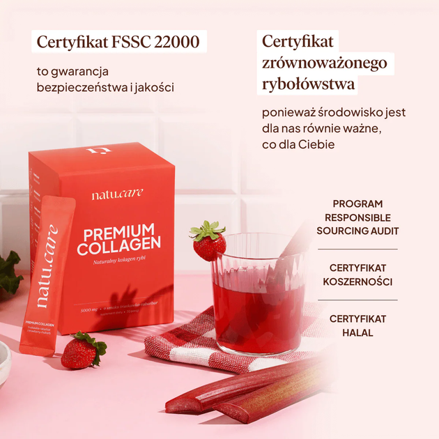 Suplement diety Natu.Care Collagen Premium 5000 mg 30 saszetek Truskawka-Rabarbar (5905943690590) - obraz 8