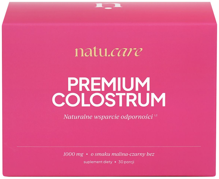 Харчова добавка Natu.Care Premium Colostrum 30 саше Малина та бузина (5905943690774) - зображення 1