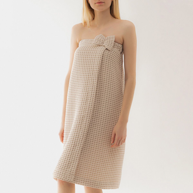 Рушник Homla Vaffel банний на липучці бежевий 145x75 см (5904183849201) - зображення 4