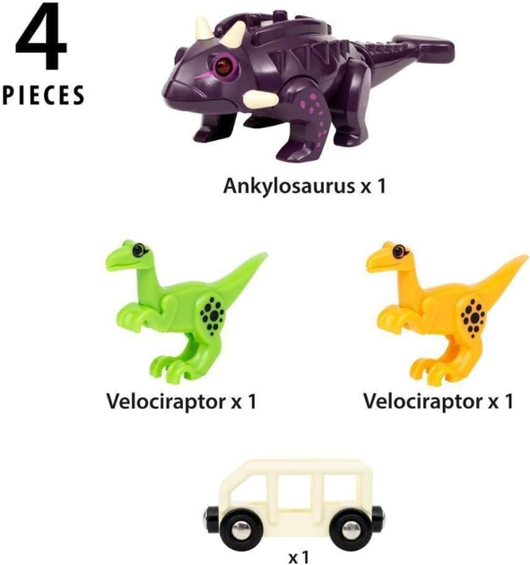 Поїзд для залізниці Brio World Dino Набір динозаврів (7312350360820) - зображення 6