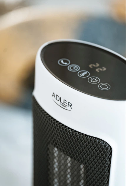 Тепловентилятор керамічний Adler AD 7738 електричний підлоговий обігрівач для будинку на 2 кВт з LED дисплеєм таймером і термостатом + пульт - зображення 8