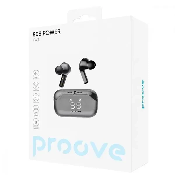 Бездротові навушники Proove 808 Power TWS gray - Фото 2 Бездротові навушники Proove 808 Power TWS gray - зображення 2