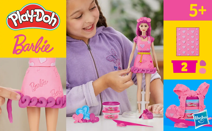 Набір Hasbro Play-Doh BARBIE Hearts and Hair G1357 (5010996315779) - зображення 10