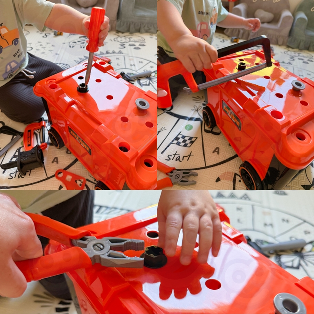 Мобільна скриня для інструментів дитяча Woopie 2 в 1 65 елементів (5906280653545) - зображення 8