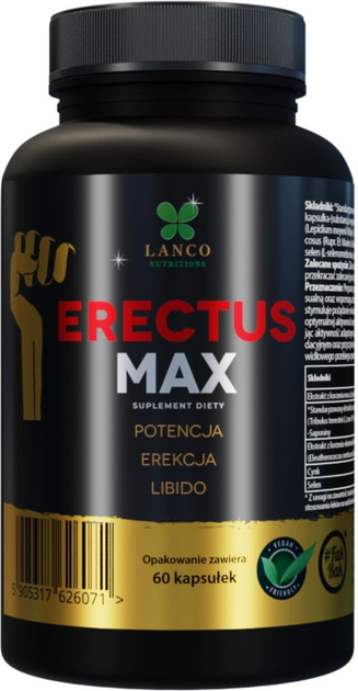 Suplement diety Lanco Nutritions Erectus Max 60 kapsułek (5905317626071) - obraz 1