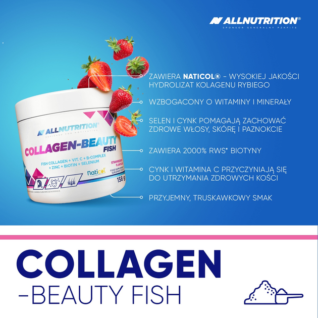 Suplement diety AllNutrition Collagen-Beauty Fish Smak truskawkowy 158 g (5902837748245) - obraz 2