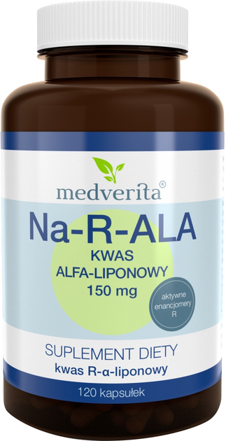 Suplement diety Medverita Na-R-ALA Kwas Alfa-liponowy 150 mg 120 kapsułek (5905669084512) - obraz 1