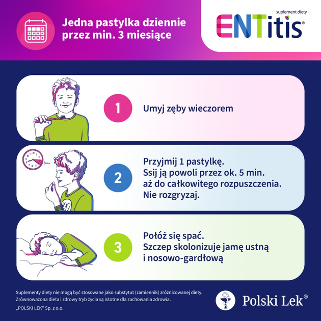 Дієтична добавка Polski Lek ENTitis Смак tutti frutti 30 пастилок для розсмоктування (5904157902468) - зображення 4