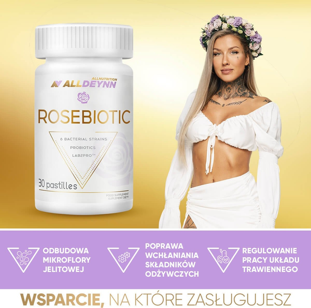 Suplement diety Alldeynn Rosebiotic 30 pastylek (5902837742625) - obraz 3