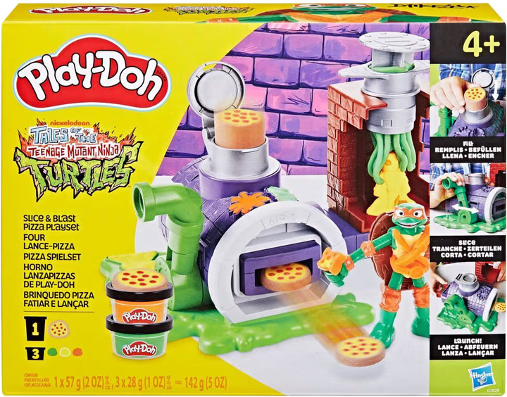 Набір Hasbro Play-Doh Teenage Mutant Ninja Turtle Slice and Blast Pizza G1829 (5010996330154) - зображення 12
