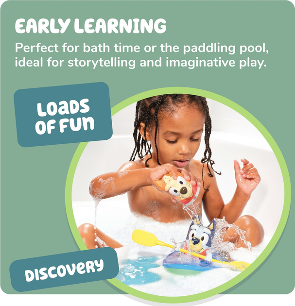 Набір іграшок для ванної Tomy Toomies Bluey Каяк з веслами (5011666736702) - зображення 5