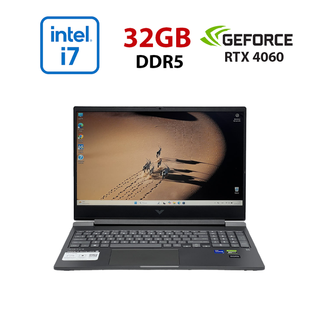 Игровой ноутбук Б-класс HP Victus 16-r0073cl / 16" (1920x1080) IPS / Intel Core i7-13700HX (16 (24) ядер по 1.5 - 5.0 GHz) / 32 GB DDR5 / 960 GB SSD / nVidia GeForce RTX 4060, 8 GB GDDR6, 128-bit / WebCam б/у - Фото 1 Игровой ноутбук Б-класс HP Victus 16-r0073cl / 16" (1920x1080) IPS / Intel Core i7-13700HX (16 (24) ядер по 1.5 - 5.0 GHz) / 32 GB DDR5 / 960 GB SSD / nVidia GeForce RTX 4060, 8 GB GDDR6, 128-bit / WebCam б/у - изображение 1