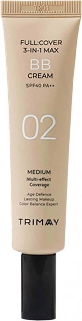 BB-крем Trimay Max 3 в 1 Spf 40 02 Medium з ефектом повного покриття 30 мл (8809822540549) - зображення 1