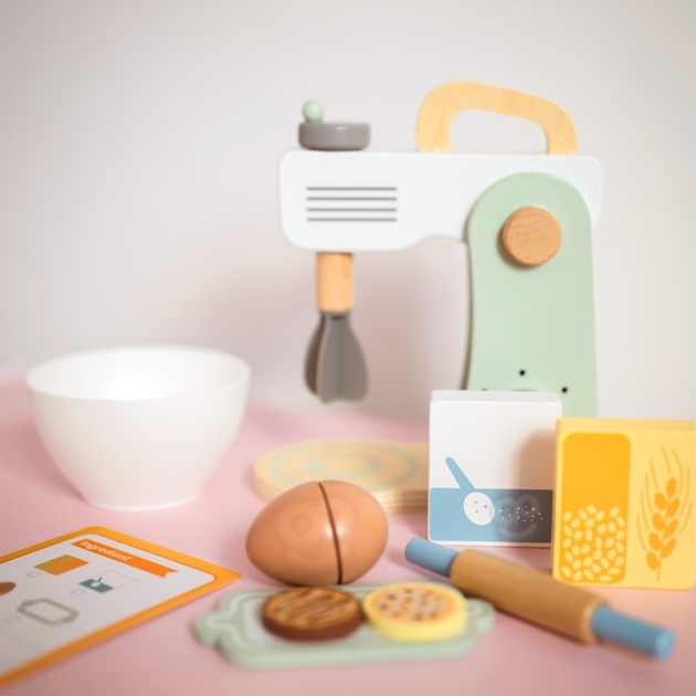 Дерев'яний міксер Woopie GREEN Кухонний блендер з аксесуарами 11 елементів (5906280653491) - зображення 5