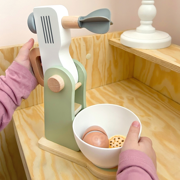 Дерев'яний міксер Woopie GREEN Кухонний блендер з аксесуарами 11 елементів (5906280653491) - зображення 10